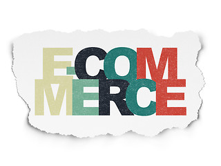 Image showing Business concept: E-commerce on Torn Paper background