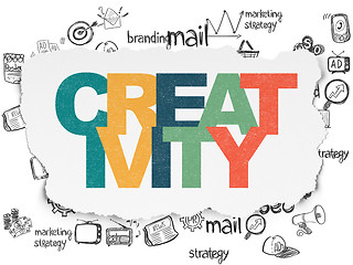 Image showing Advertising concept: Creativity on Torn Paper background