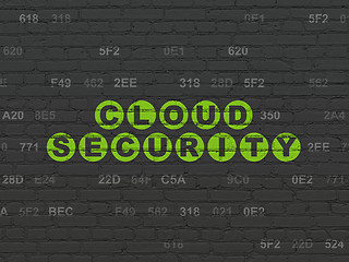 Image showing Cloud networking concept: Cloud Security on wall background