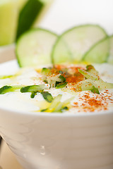 Image showing Arab middle east goat yogurt and cucumber salad 