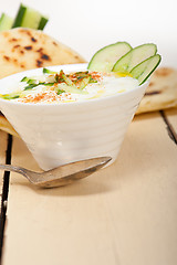 Image showing Arab middle east goat yogurt and cucumber salad 