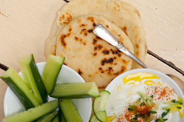 Image showing Arab middle east goat yogurt and cucumber salad 