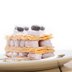 Image showing napoleon blueberry cake dessert 