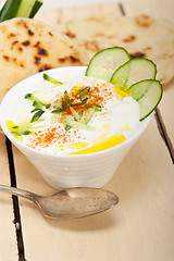 Image showing Arab middle east goat yogurt and cucumber salad 