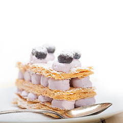 Image showing napoleon blueberry cake dessert 