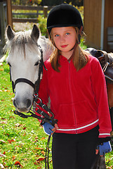 Image showing Girl and pony