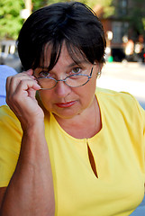 Image showing Mature woman glasses