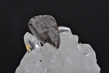 Image showing Cipolin on rock crystal