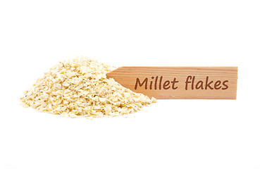 Image showing Millet flakes at plate