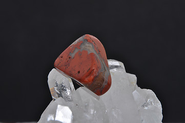 Image showing Jasper on rock crystal