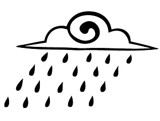 Image showing Vector. Sketch. rain clouds on a white background. icon