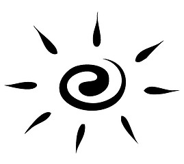 Image showing Vector. Sketch. sun on a white background. icon