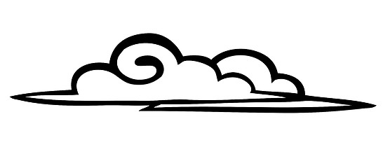 Image showing Vector. Sketch. clouds on a white background. icon