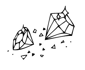 Image showing Vector. Sketch. Brilliant Gems on a white background