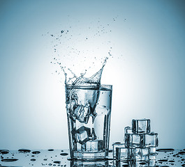 Image showing Water in glass with water splash