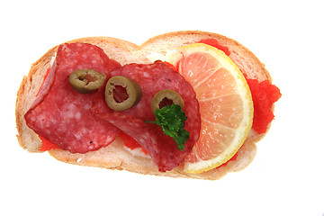 Image showing open sandwich