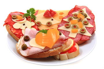 Image showing open sandwiches