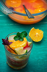 Image showing freshly squeezed juice from tropical fruits