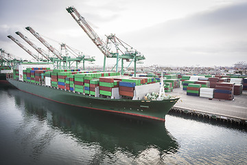 Image showing Ship Harbored at Port of San Pedro, California, U.S.A.