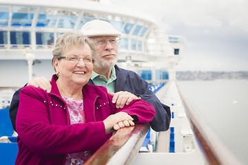 Image showing Senior Couple Enjoying The Deck of a Cruise Ship