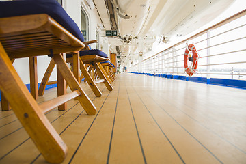 Image showing Abstract Deck View of Luxury Passenger Cruise Ship