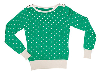 Image showing Knitted sweater pattern with polka dots