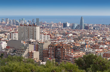 Image showing View of Barcelona from Mount Tibidabo