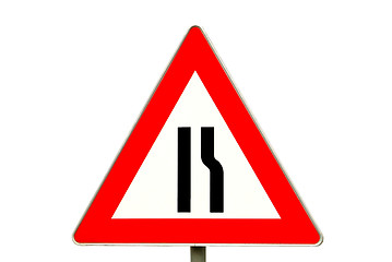 Image showing traffic sign road constrictio