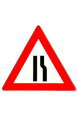 Image showing traffic sign road constrictio