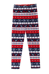 Image showing Women\'s pants (pajamas) with deer pattern.
