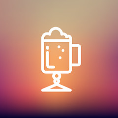 Image showing Mug of beer thin line icon