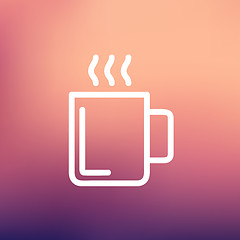 Image showing Mug of hot choco thin line icon