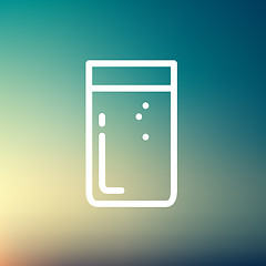 Image showing Glass of soda thin line icon