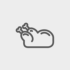 Image showing Raw chicken thin line icon