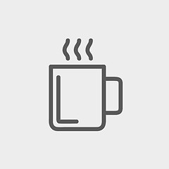 Image showing Mug of hot choco thin line icon