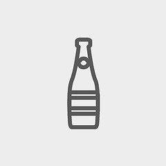 Image showing Champagne bottle thin line icon