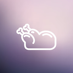 Image showing Raw chicken thin line icon