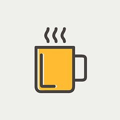 Image showing Mug of hot choco thin line icon