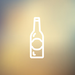 Image showing Light beer bottle thin line icon