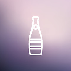 Image showing Champagne bottle thin line icon