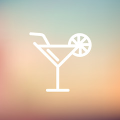 Image showing Margarita drink with lemon thin line icon