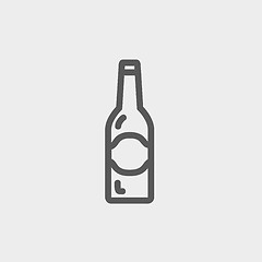 Image showing Light beer bottle thin line icon