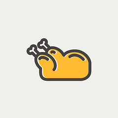Image showing Raw chicken thin line icon