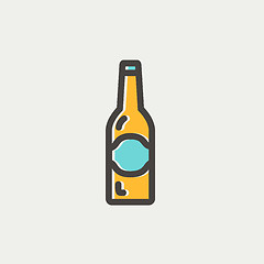 Image showing Light beer bottle thin line icon