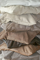 Image showing Light leather pillows