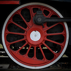 Image showing Wheel of steam locomotive