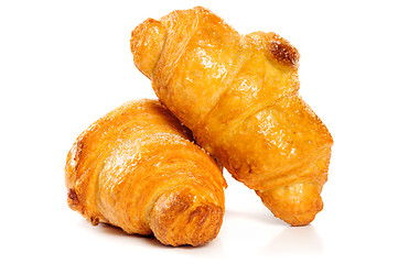 Image showing Fresh croissant on white background