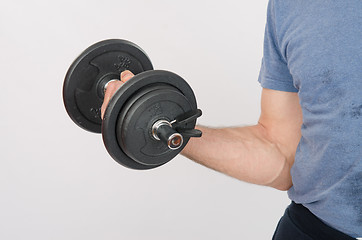 Image showing Hand athlete with dumbbell