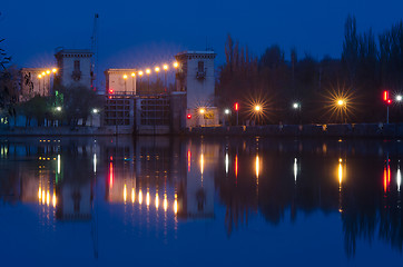 Image showing Evening view on second lock of Volga-Don Canal named after Lenin, Volgograd