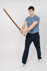 Image showing Athlete configured to perform snowcock stick